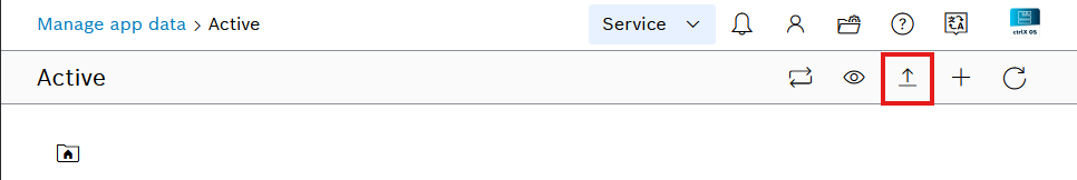 Hochladen von Daten über die ctrlX Web UI
