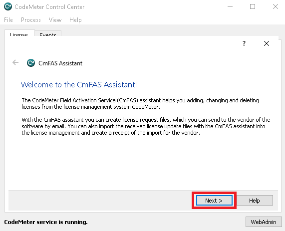 CmFAS Assistant welcome page