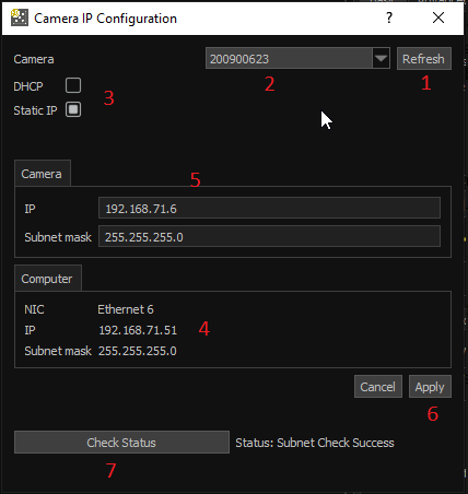 Camera IP Configuration